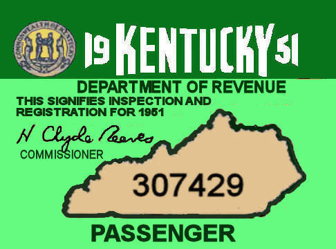 (image for) 1951 Kentucky Inspection/Registration Sticker